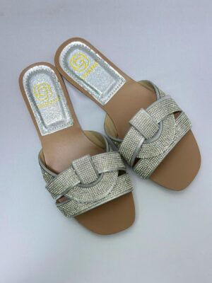 Mules plates avec strass